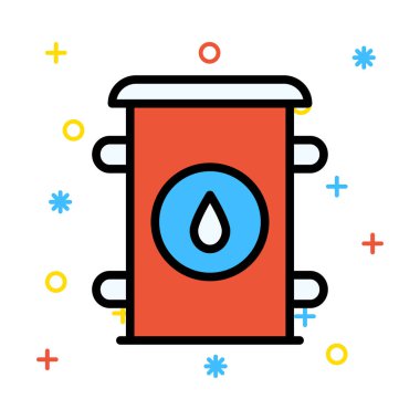 Renkli semboller beyaz zemin üzerine benzin istasyonu