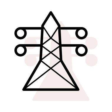 Bej gölge beyaz zemin üzerine izole güç hattı