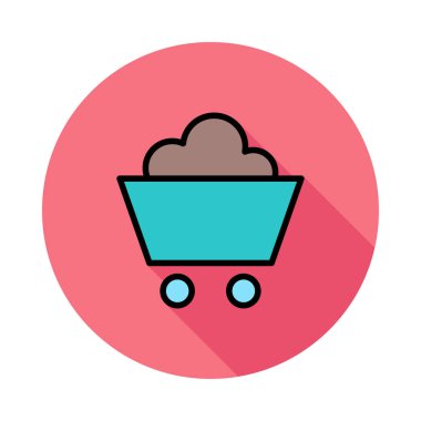 Beyaz arka plan üzerinde daire toprak ile taşıma