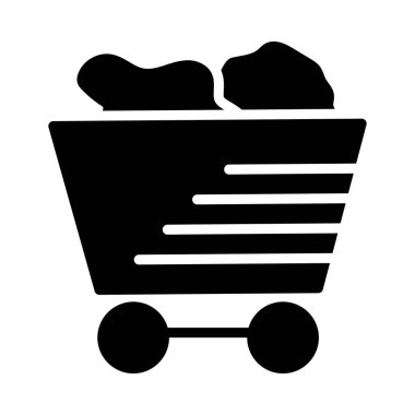 Beyaz arka plan üzerinde izole kum ile siyah glif taşıma 