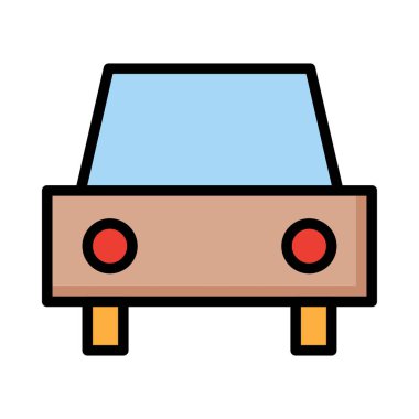 Beyaz arka plan üzerinde izole renkli araba