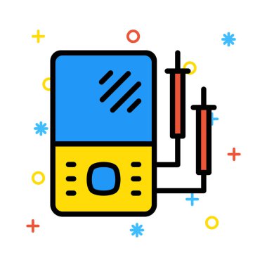 Kablolar renkli semboller beyaz zemin üzerine mavi ve sarı converter