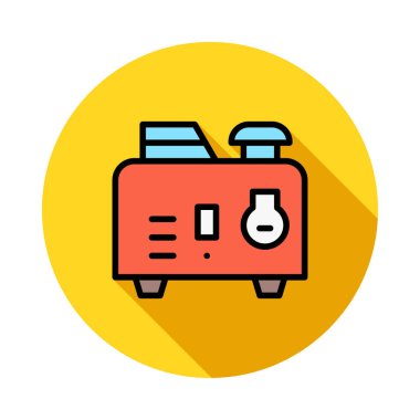 Daire beyaz zemin üzerine kırmızı dönüştürücü