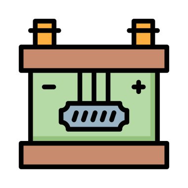 Beyaz arka plan üzerinde izole kahverengi ve yeşil pil