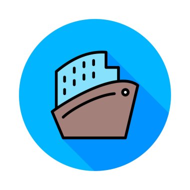 Beyaz zemin üzerinde bir dairede büyük liner