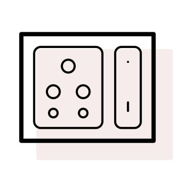 İki bölümlü bej gölge beyaz zemin üzerine izole soket