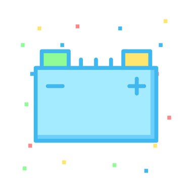 Renkli noktalar ile beyaz arka plan üzerinde geniş mavi pil