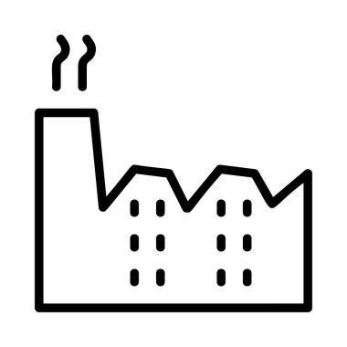 Beyaz arka plan üzerinde izole siyah anahat modern Fabrikası