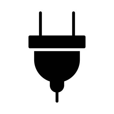 Glif basit fiş üzerinde izole beyaz arka plan