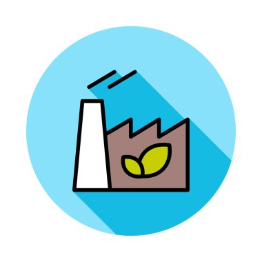 Beyaz arka plan üzerinde daire Eko fabrika