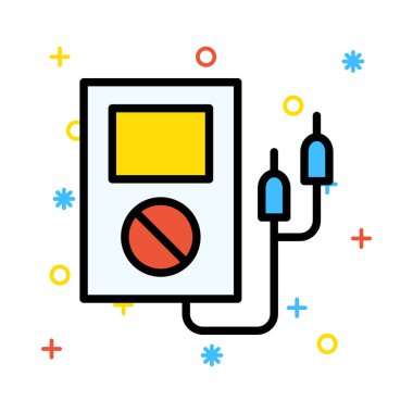 Renkli semboller ile beyaz arka plan üzerinde kablo ile Converter