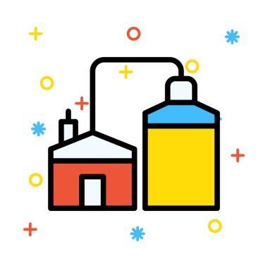 Eko ev konsepti renkli semboller ile beyaz arka plan üzerinde