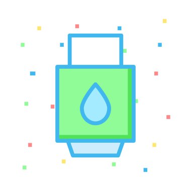 Renkli noktalar beyaz zemin üzerine yeşil ve mavi benzin pompası