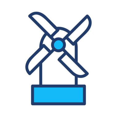 Beyaz arka plan üzerinde izole basit mavi rüzgar gülü