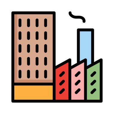 Beyaz arka plan üzerinde izole parlak fabrika