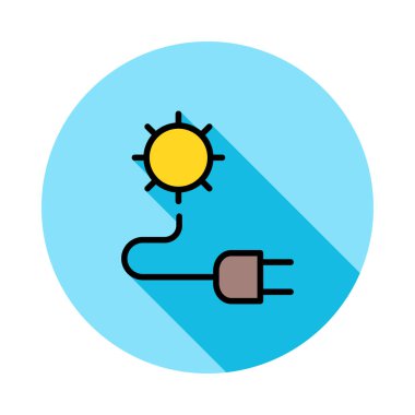 Güneş sarı beyaz arka plan üzerinde daire takın