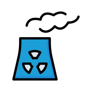 Radyoaktif işaretli beyaz arka plan üzerinde izole mavi yasaktır baca