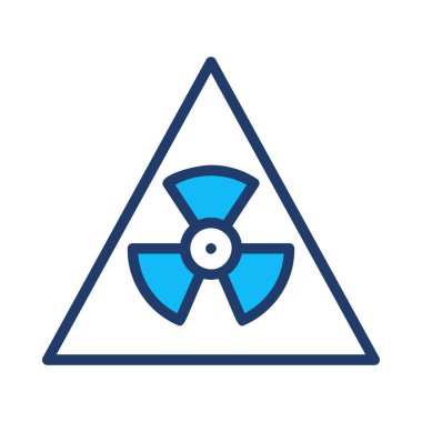 Üçgen radyoaktif işaretli beyaz arka plan üzerinde izole