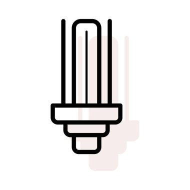 Enerji tasarruflu lamba ampul bej gölge beyaz zemin üzerine izole