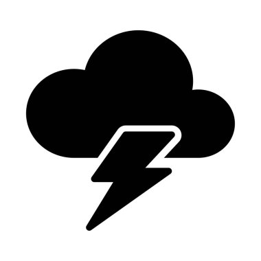 Glif bulut flaş izole üzerinde beyaz arka plan ile