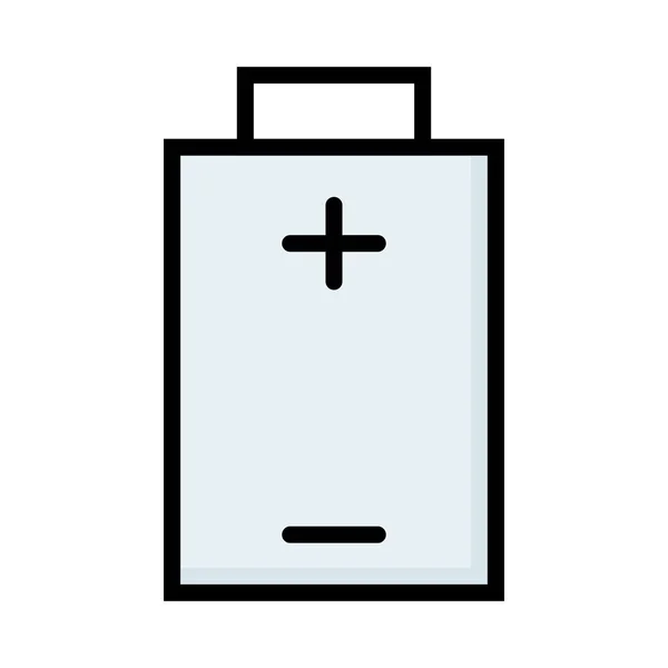 白い背景に分離された灰色のバッテリー — ストックベクタ