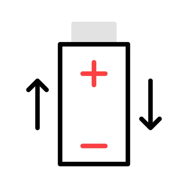 白色背景上的红色 灰色和黑色颜色的箭头电池 — 图库矢量图片