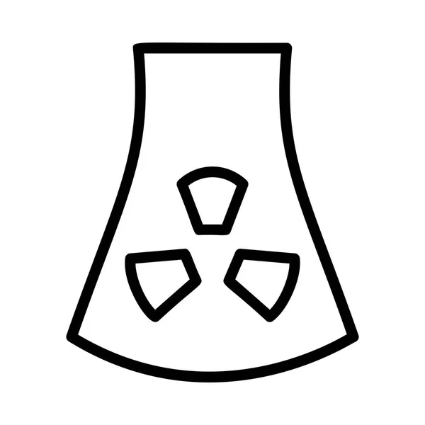 Черный Контур Радиоактивного Дымохода Изолирован Белом Фоне — стоковый вектор