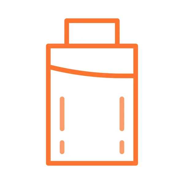 橙色小电池隔离在白色背景上 — 图库矢量图片