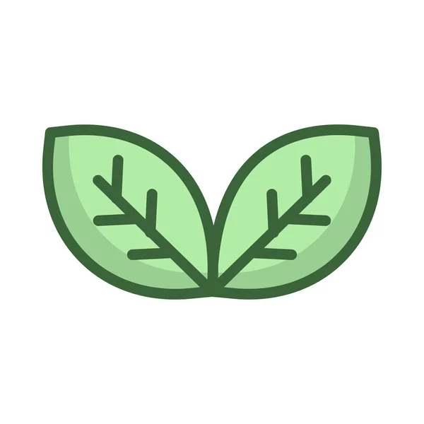 Grüne Blätter Symbol Vektorabbildung — Stockvektor