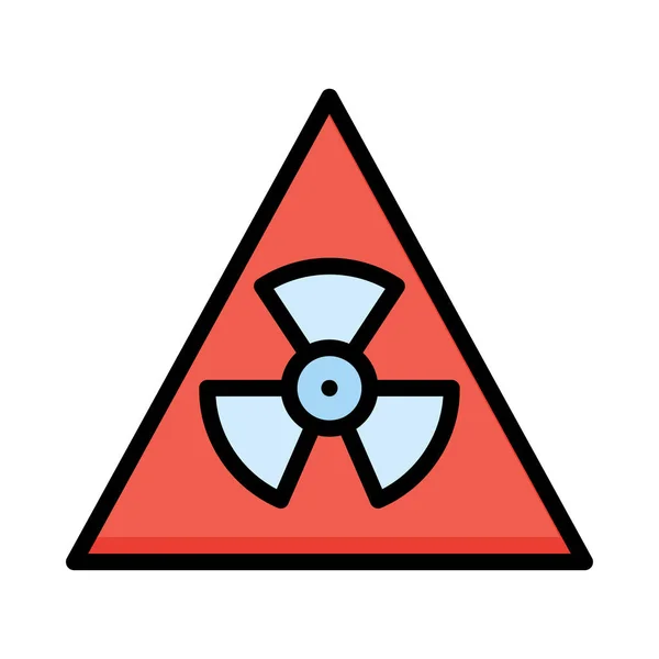 Červený Trojúhelník Radioaktivní Přihlásit Izolovaných Bílém Pozadí — Stockový vektor