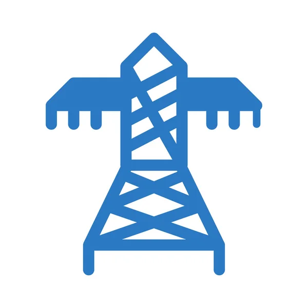 Central Elétrica Azul Isolada Sobre Fundo Branco —  Vetores de Stock