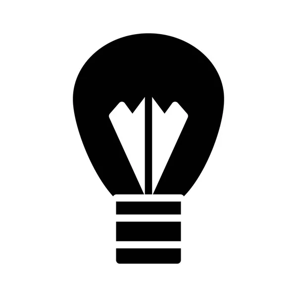Ampoule Glyphe Noire Isolée Sur Fond Blanc — Image vectorielle