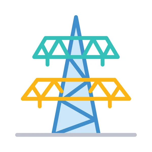 Eenvoudige Elektriciteitscentrale Geïsoleerd Witte Achtergrond — Stockvector