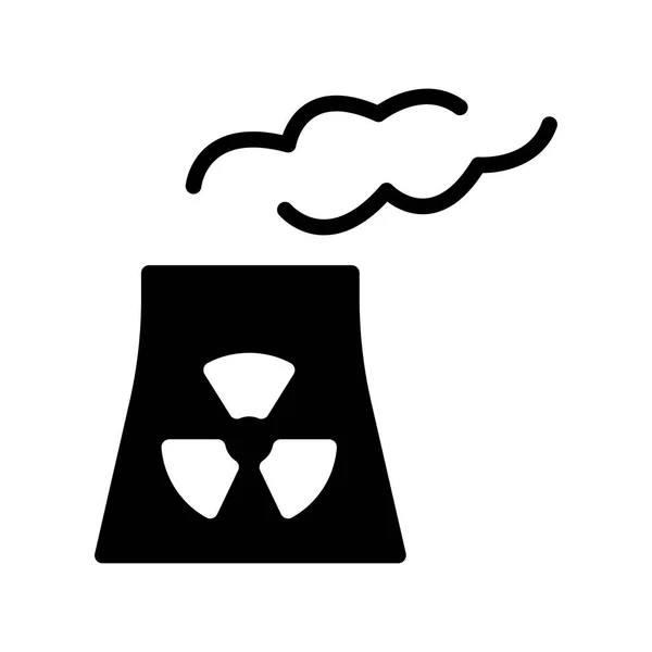 Radioactieve Schoorsteen Glyph Geïsoleerd Witte Achtergrond — Stockvector