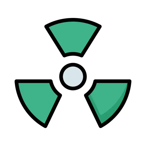 Zielony Szary Radioaktywnych Znak Białym Tle — Wektor stockowy