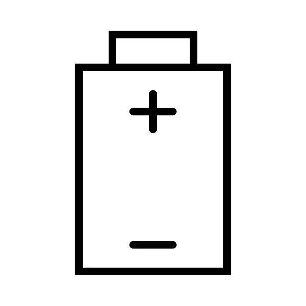 Batterie Avec Icône Ligne Symboles Moins Illustration Vectorielle — Image vectorielle