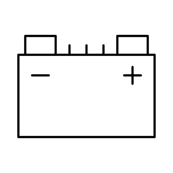 Dunne Lijn Breed Batterij Met Min Symbolen Geïsoleerd Witte Achtergrond — Stockvector