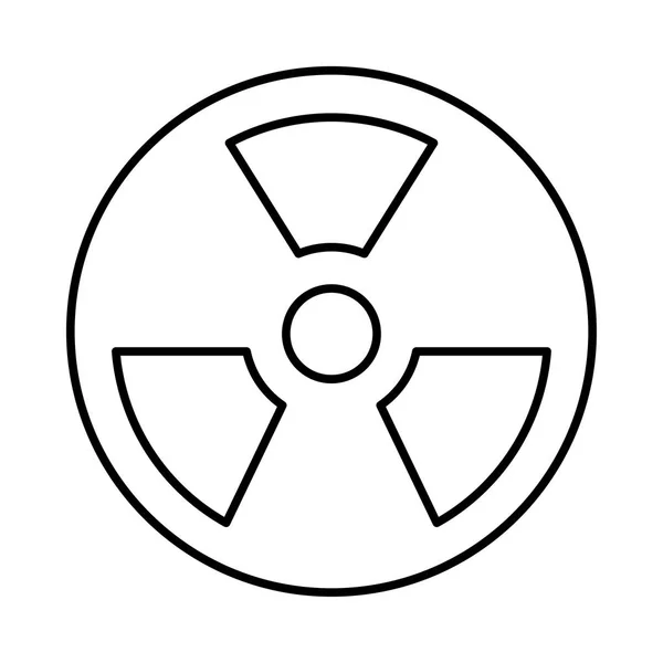 Dunne Lijn Radioactieve Ondertekenen Geïsoleerd Witte Achtergrond — Stockvector