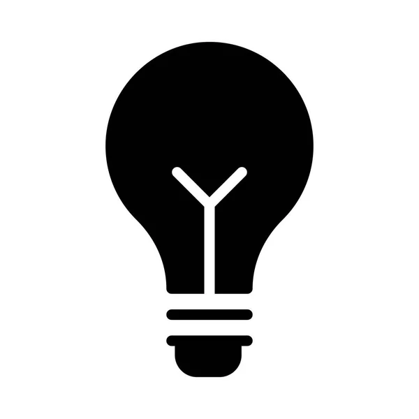 Ampoule Glyphe Noire Isolée Sur Fond Blanc — Image vectorielle