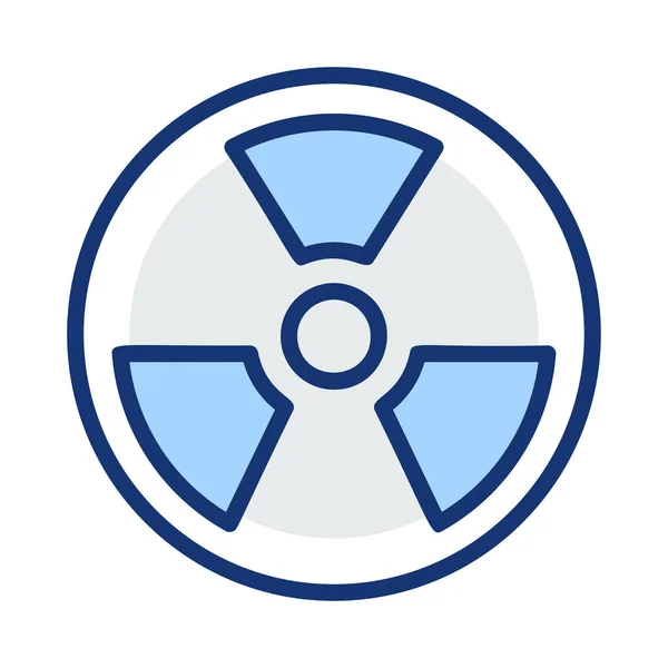 Símbolo Radioactivo Círculo Nas Cores Azul Cinzento Isolado Sobre Fundo —  Vetores de Stock