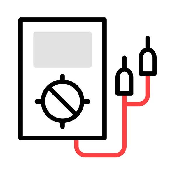 红色和黑色颜色的电压表在白色背景下被隔离 — 图库矢量图片
