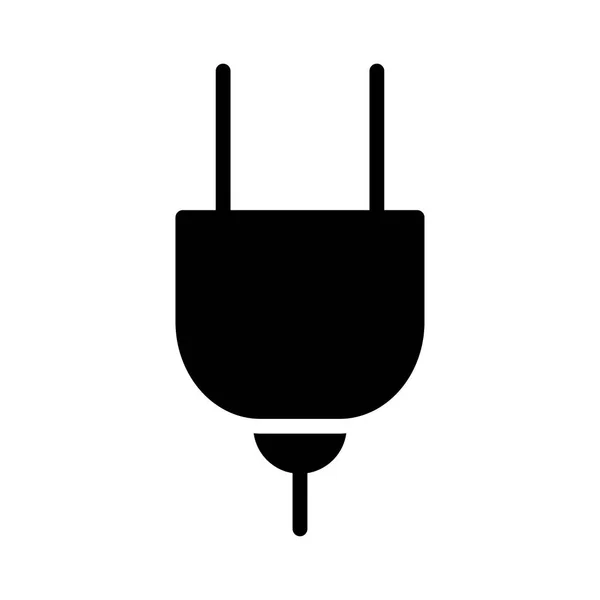 Glyph Plug Geïsoleerd Witte Achtergrond — Stockvector