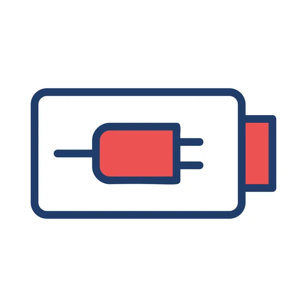 プラグが白い背景で隔離の赤と青の大きなバッテリー — ストックベクタ