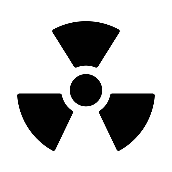 Radioactieve Symbool Glyph Geïsoleerd Witte Achtergrond — Stockvector