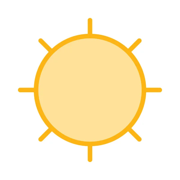 Стиль Лінії Жовте Сонце Ізольовано Білому Тлі — стоковий вектор
