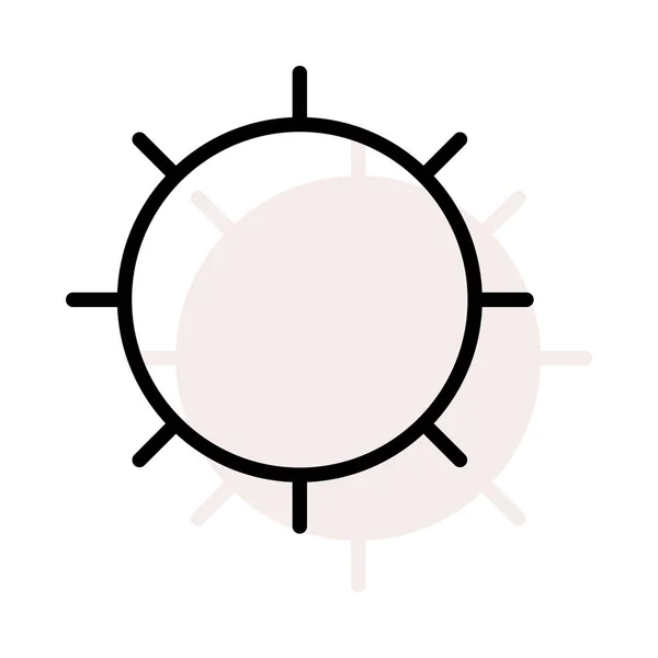 Soleil Brillant Isolé Sur Fond Blanc Avec Ombre Beige — Image vectorielle