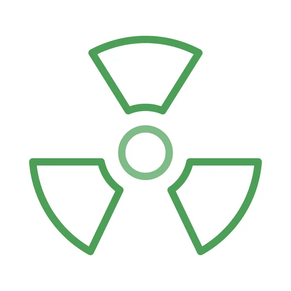 Περίγραμμα Πράσινο Ραδιενεργών Σύμβολο Που Απομονώνονται Λευκό Φόντο — Διανυσματικό Αρχείο