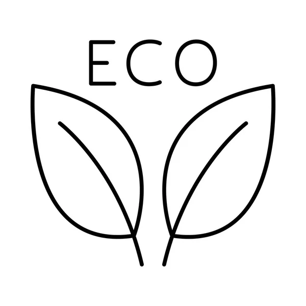 Dunne Lijn Eco Verlaat Geïsoleerd Witte Achtergrond — Stockvector