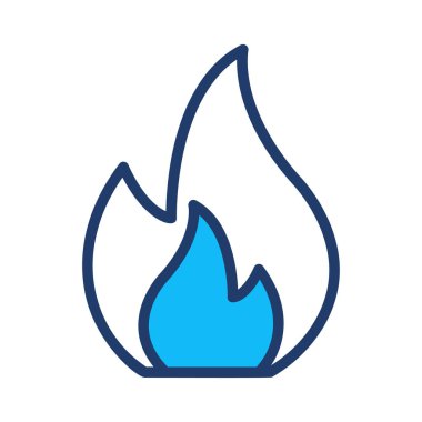 Beyaz arka plan üzerinde izole mavi alev