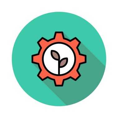 Beyaz arka plan üzerinde daire içinde yapraklarla dişli